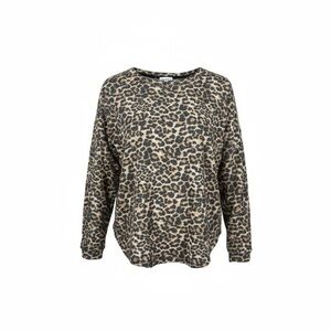 Summer 10 Waffle knit Leopard Print Long Sleeve Top Size Large EUC